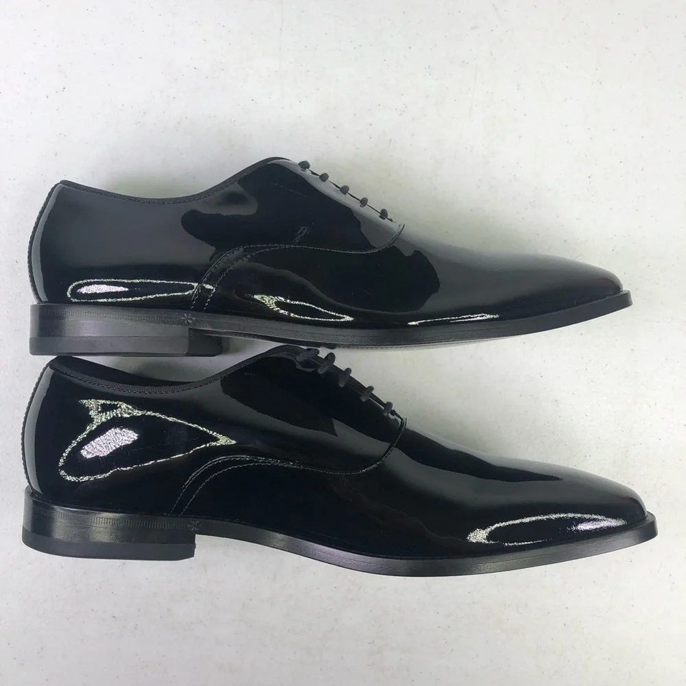 HUGO Boss Highline Patent Oxfords Black Leather